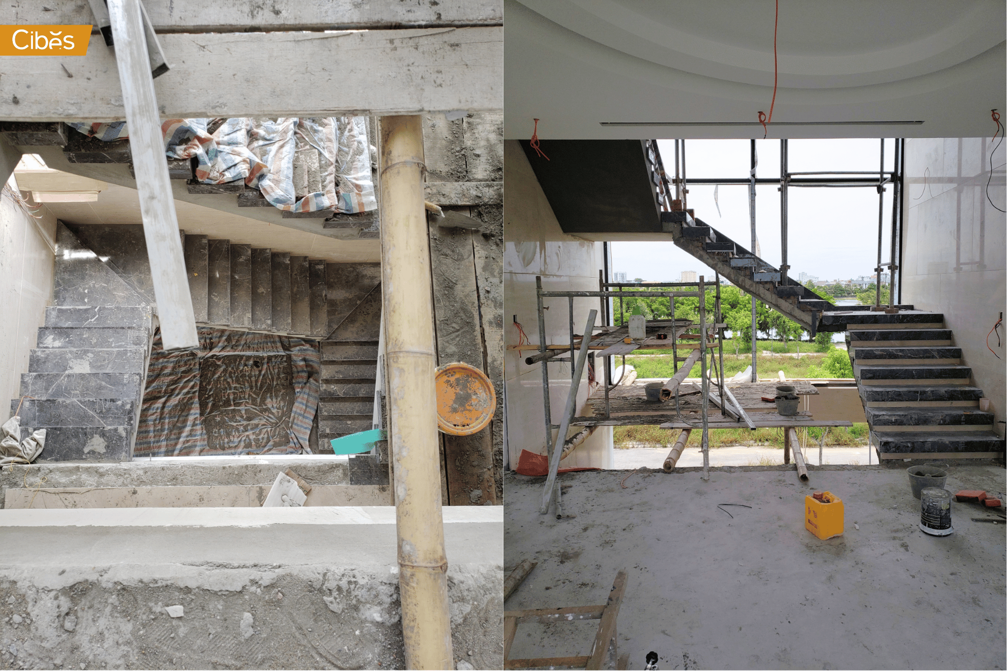 trước khi lắp đặt thang máy biệt thự Cibes
